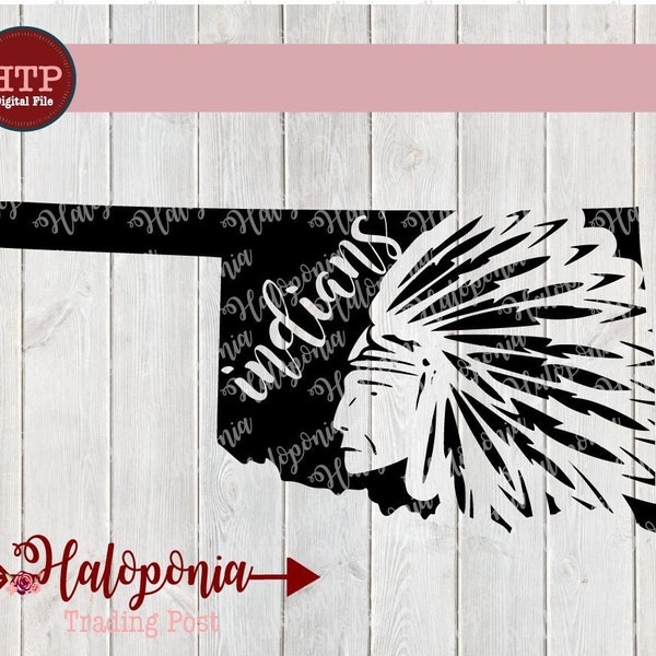 Oklahoma Indians State Design SVG/DXF/PNG cut File