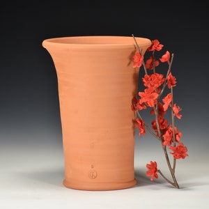 Terracotta Planter.  Large 8# size.  Hand Thrown and fired in Illinois. 11" tall and 8" wide at the lip.