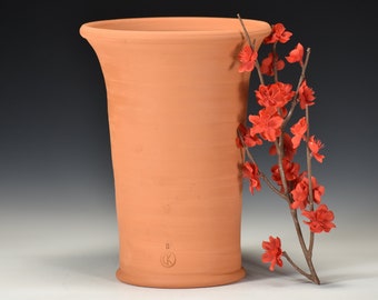 Terracotta Planter.  Large 8# size.  Hand Thrown and fired in Illinois. 11" tall and 8" wide at the lip.