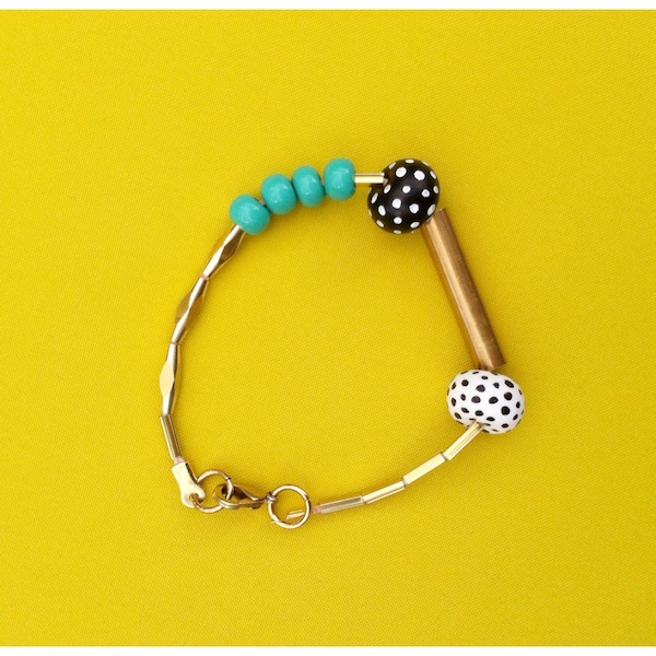 Braccialetto verde a pois