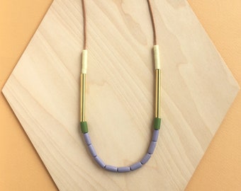 Collier Dini - Violet & Olive