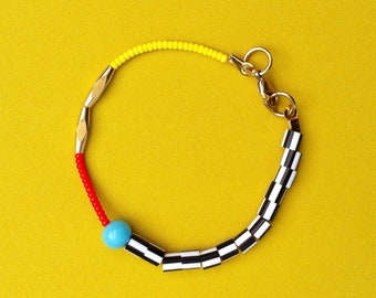 Handmade Memphis Beaded Bracelet: Pop Art Friendship Jewelry