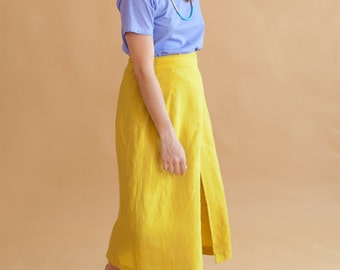 Mustard Wrap Skirt
