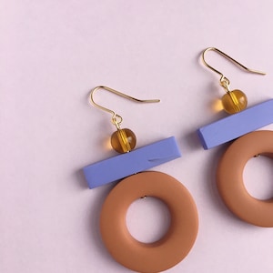 Sol Earrings - Rust & Periwinkle