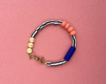 Sottsass Bracelet in cobalt and salmon pink