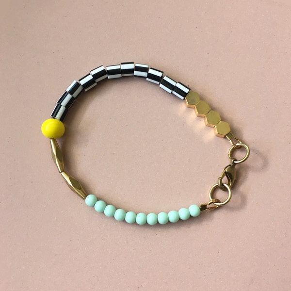 Bracciale esagonale - Verde menta