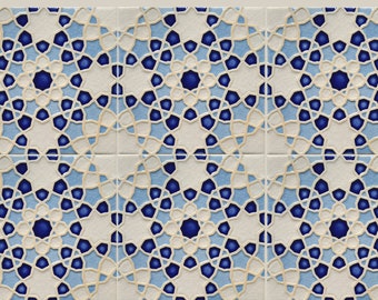 Moroccan Tile Backsplash Blue and White Kitchen Tiles Bathroom Tiles  Hand Painted Tiles Kitchen Remodel Moroccan Style  Coasters