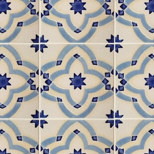 Kitchen Tiles -  Hand Painted Moroccan Tiles - Backsplash Tiles - Stoneware Tiles - Blue and White Moroccan Tiles - Patio Tiles - Art Tiles