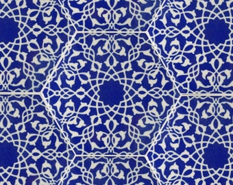 Cobalt Blue Tiles - Moroccan Tiles - Kitchen Backsplash Tiles - Blue and White Tiles - Hand Painted Tiles - Arabesque Tiles - Mandala Tiles