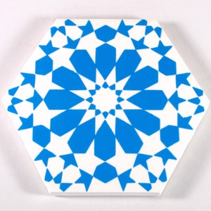 Hand Painted Moroccan Tiles - Blue and White Ceramic Tiles - Decorative Tiles - Backsplash Tiles - Kitchen Tiles - Turquoise Tiles- Coasters