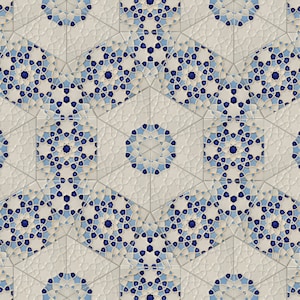 Mosaic Tiles - Blue and White Mosaic - Persian Tiles - Mandala Installation - Moroccan Tiles - Patio Mosaic - Geometric Tiles - Art Tiles