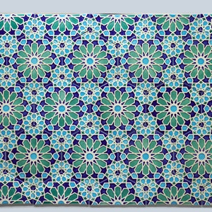 Kitchen Backsplash Tiles Moroccan Tiles Bathroom Tiles Hand Painted Tiles Kitchen Remodel Blue and Green Tiles Moroccan Style image 3