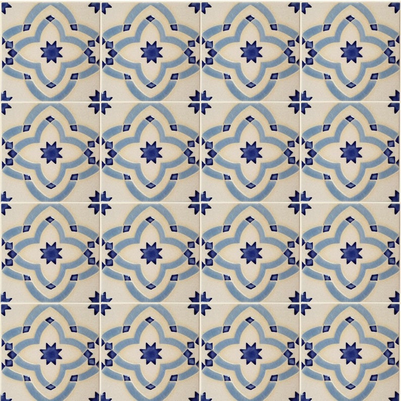 Hand Painted Moroccan Tiles Stoneware Image 0