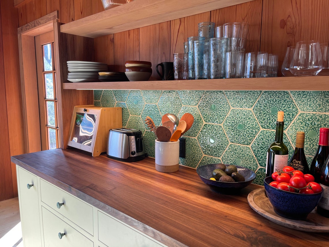 Green Moroccan Tiles Kitchen Backsplash Tiles Emerald Etsy
