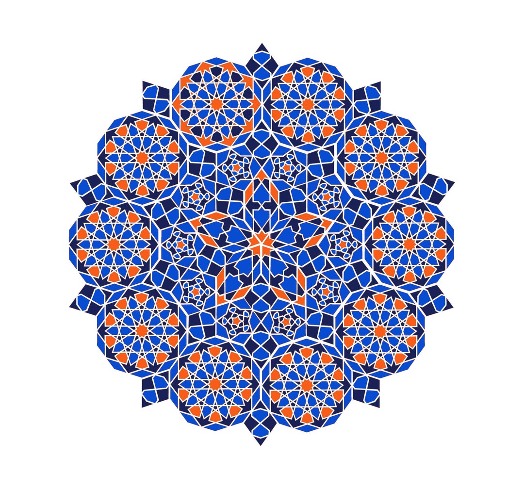 Custom Tile Mosaic Persian Tiles Mandala Installation Starburst Tiling