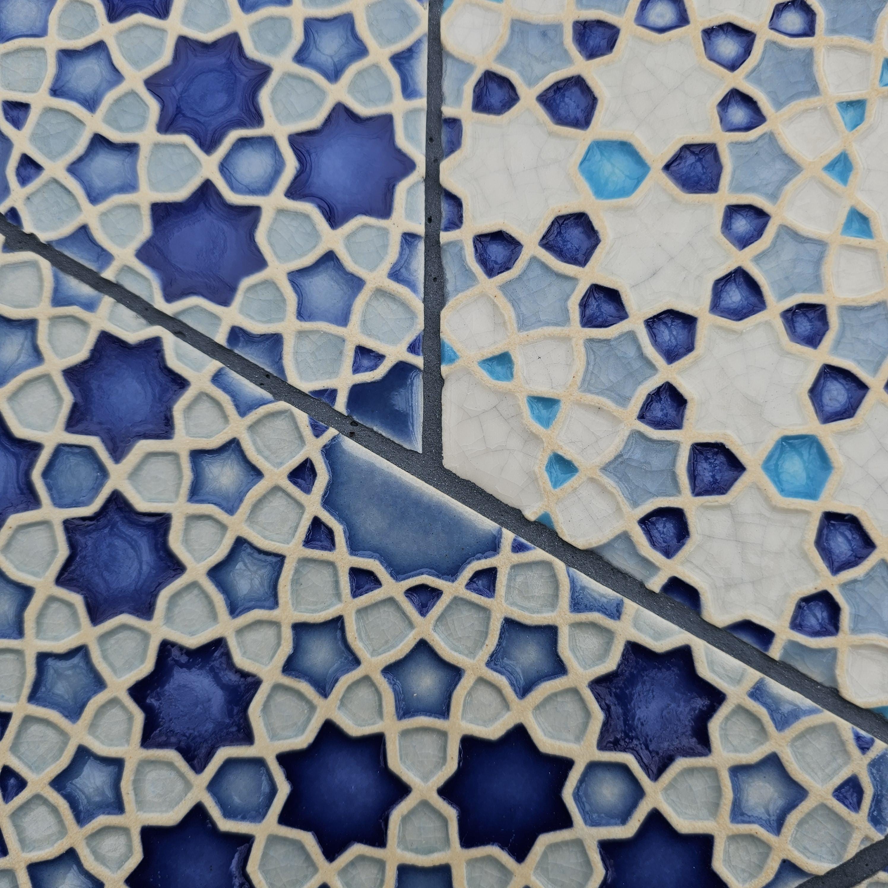 Moroccan Tile Mosaic - Backsplash Tiles - Blue and White Tile- Wall ...