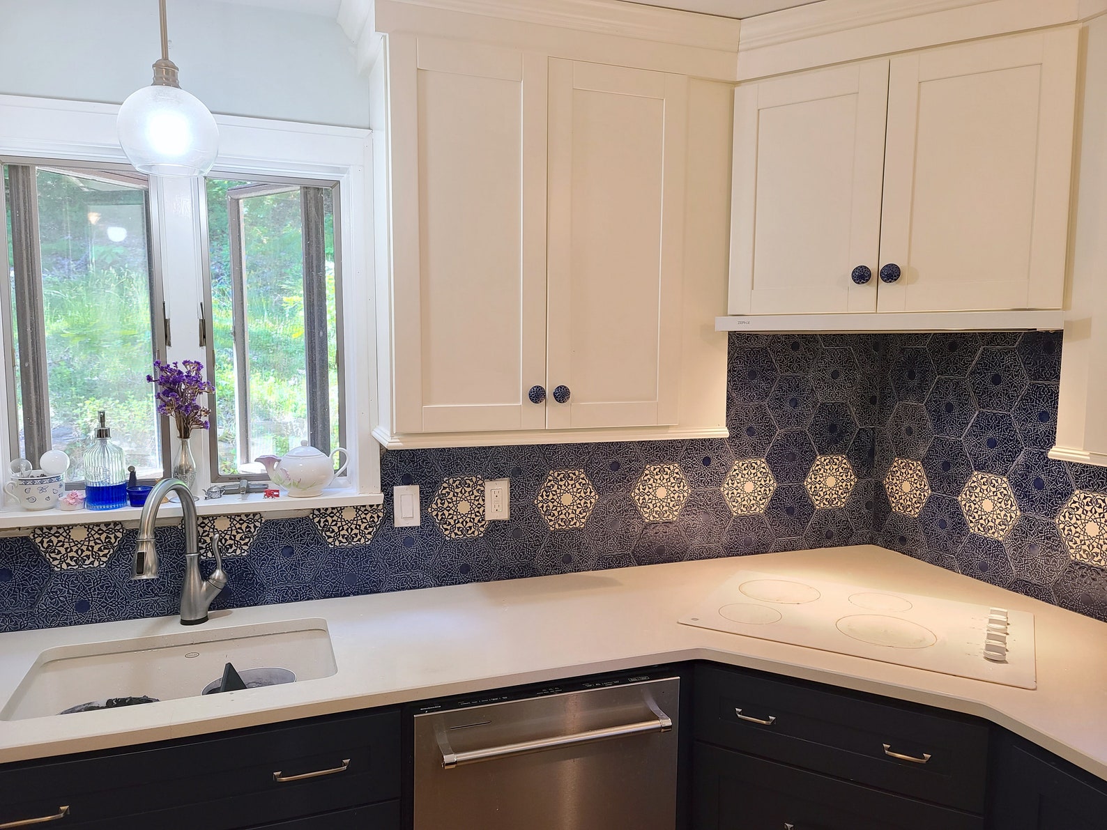 Blue Moroccan Tiles Kitchen Backsplash Tiles Cobalt Blue Etsy