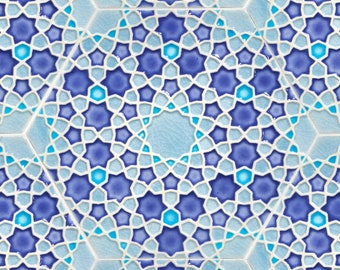 Purple Moroccan Tiles - Backsplash Tiles - Kitchen Tile - Bathroom Tile - Shower Tile - Moroccan Coaster  - Ceramic Tiles - Geometric Tiles