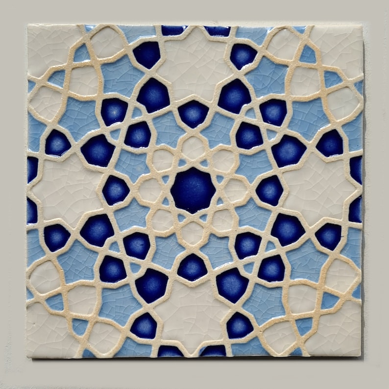 Moroccan Tile Backsplash Blue and White Kitchen Tiles Bathroom Tiles Hand Painted Tiles Kitchen Remodel Moroccan Style Coasters image 2