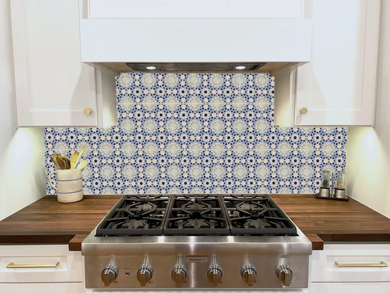 Moroccan Tile Backsplash Blue and White Kitchen Tiles Bathroom Tiles Hand Painted Tiles Kitchen Remodel Moroccan Style Coasters image 4