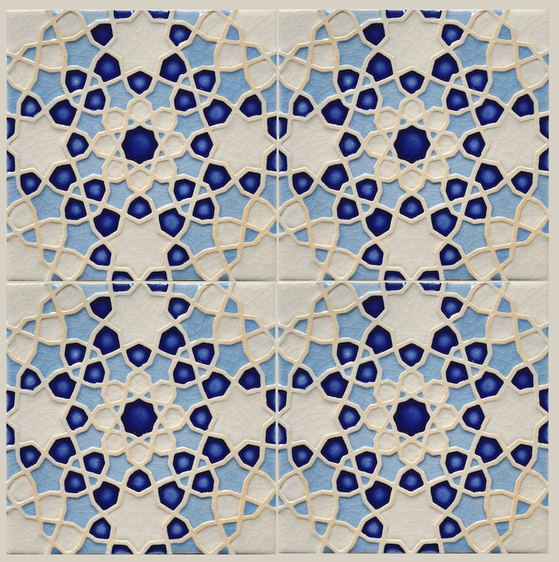 Moroccan Tile Backsplash Blue and White Kitchen Tiles Bathroom Tiles Hand Painted Tiles Kitchen Remodel Moroccan Style Coasters image 3