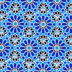 Blue and White Tiles Moroccan Tiles Hand Painted Tiles Kitchen Backsplash Tiles Ceramic Tiles Hexagonal Tiles Moroccan Trivet image 2