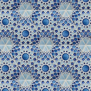 Handmade Moroccan Tile: Blue Starburst Kitchen Backsplash