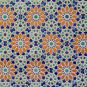 Hand Painted Moroccan Tiles Orange Tiles Ceramic Accent Tiles Kitchen Backsplash Tiles Decorative Tiles Moroccan Coasters image 2