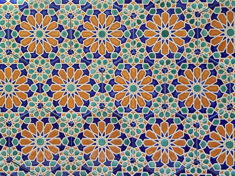 Hand Painted Moroccan Tiles Orange Tiles Ceramic Accent Tiles Kitchen Backsplash Tiles Decorative Tiles Moroccan Coasters image 2