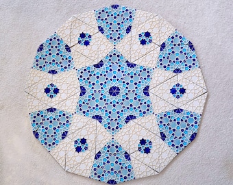 Moroccan Mosaic Tiles  Blue and White Turkish Mosaic  Persian Tiles  Mandala Installation  Patio Mosaic Geometric Tiles  Art Tiles