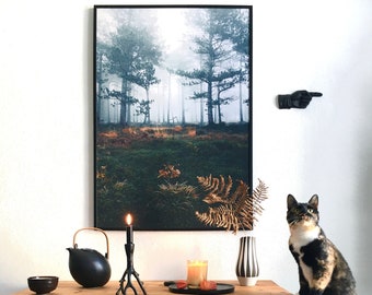 Moody Winter Day Poster Wall Art Forest Coastal Heath 39 x 27 inches