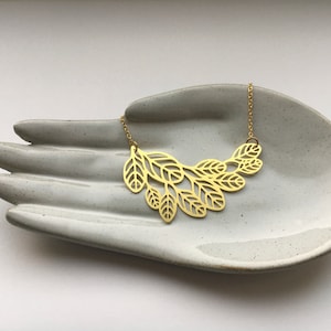 scandinavian leaf pendant floral chain necklace image 1
