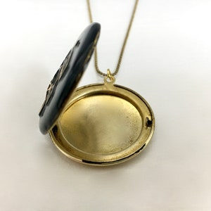 Handmade black sunburst moon necklace locket image 8