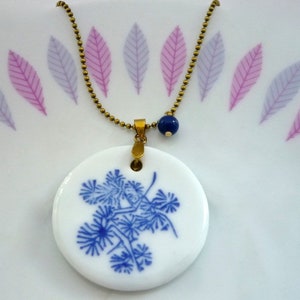 Frisian blue porcelain amulet glass bead necklace image 2