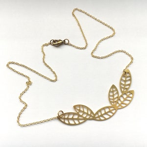 scandinavian leaf pendant floral chain necklace image 5