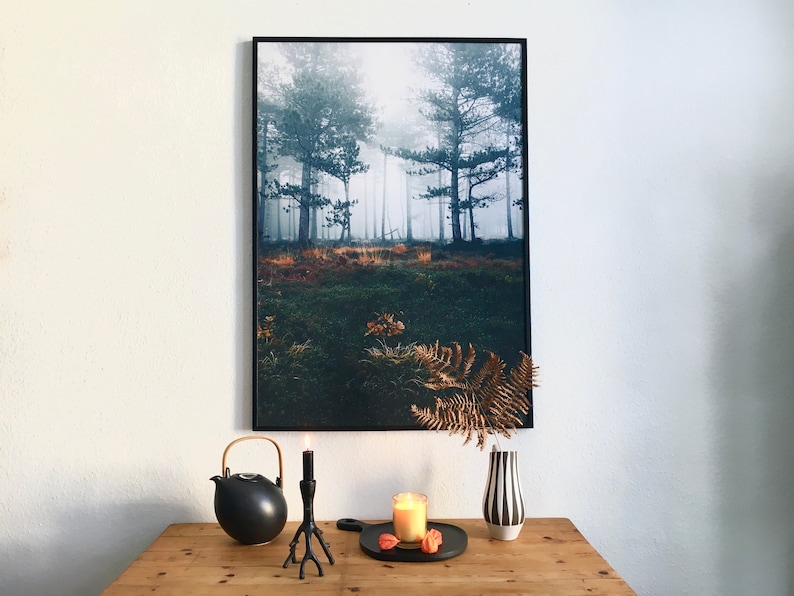 Moody Winter Day Poster Wall Art Forest Coastal Heath 39 x 27 inches image 2