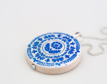 Nieuw * Friese blauwe folklore houten hangerketting