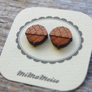 Acorn Acorn Wood Stud Earrings image 3