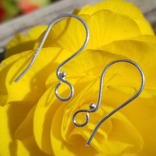 Package of Ear Wires, R30, Sterling Silver Ear Wires with Ball above Loops, Size: 20 mm or .79 inches, 19 Gauge wire
