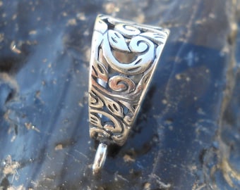 Sterlingsilverfäste med öppningsmönster (22 mm x 10 mm)
