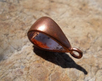 Copper Bail, BA97CU, Size: 13 mm x 5 mm or .51 inches x .20 inches. The bail opening is 8 mm by 5 mm.