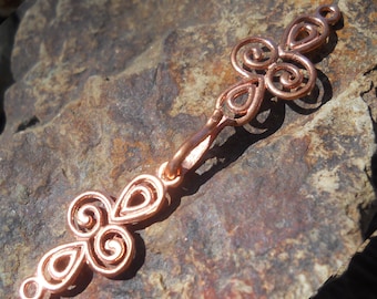 Solid Copper Hook and Eye J Hook Clasp, CL293CU, 55 mm x 10 mm