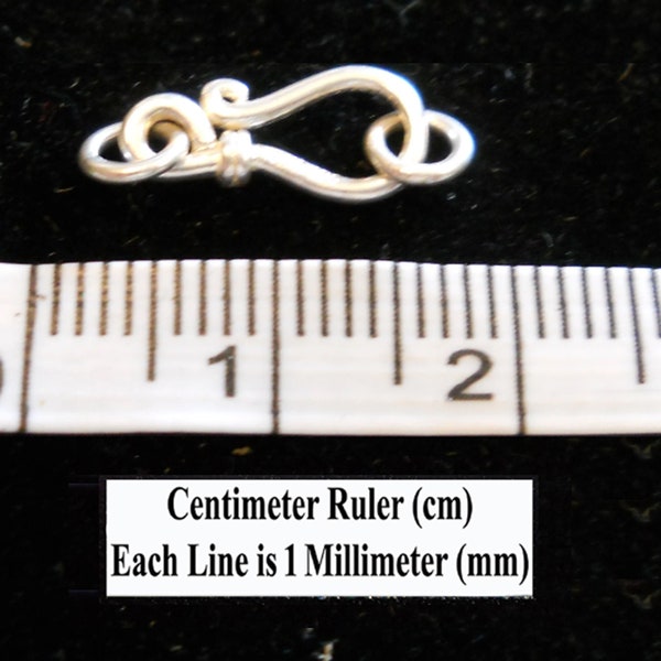 Tiny Clasp, Sterling Silver Hook and Eye Clasp, CL310 is great when a little clasp. Size: 19 mm x 6 mm or .75 inches x .24 inches