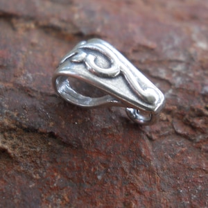 Sterling Silver Bail, BA08, Solid Silver Bail with Open Loop, 8 mm x 4 mm