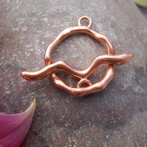 Solid Copper Toggle Clasp: Organic Jewelry Design (18 mm x 16 mm)