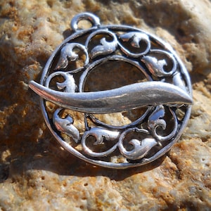 Medium Open Work Toggle with Toggle Bar, Sterling Silver, TL228, Size: 28 mm x 25 mm or 1.10 inches x .98 inches