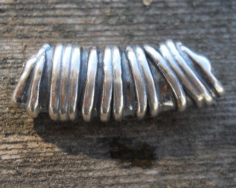 Sterling Silver Bead with Oxidation and Crinkles