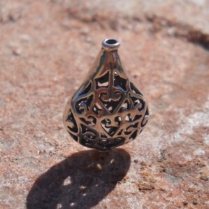 Lantern Bead, Sterling Silver, Large, 18 mm x 15 mm