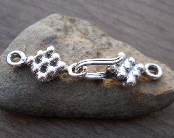 Sterling Silver Cube Hook and Eye CLasp