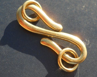 Vermeil S-Clasp, CL238V,  Size: 33 mm x 8 mm or 1.30 inches x .31 inches